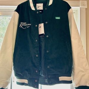 Mens Medium Nike Sport & Sanctuary Club Corduroy Bomber Varsity Jacket